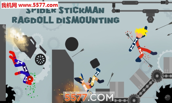 Spider Stickman Ragdoll Dismounting游戏